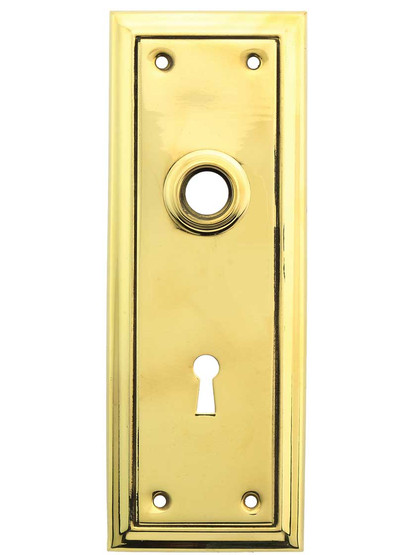 Granby Stamped Brass Back Plate with Keyhole in Un-Lacquered Brass.